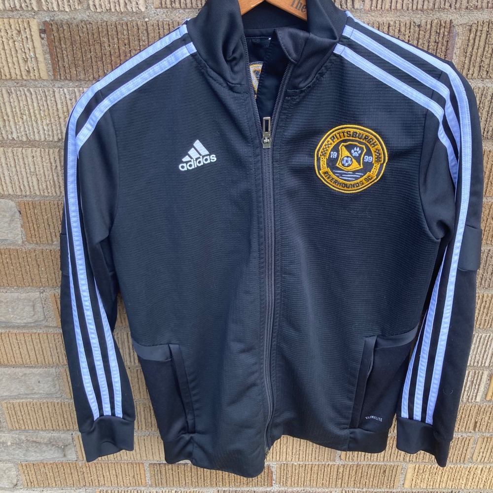 Pittsburgh Riverhounds SC Youth Medium Soccer Track Jacket Adidas #57 Jersey